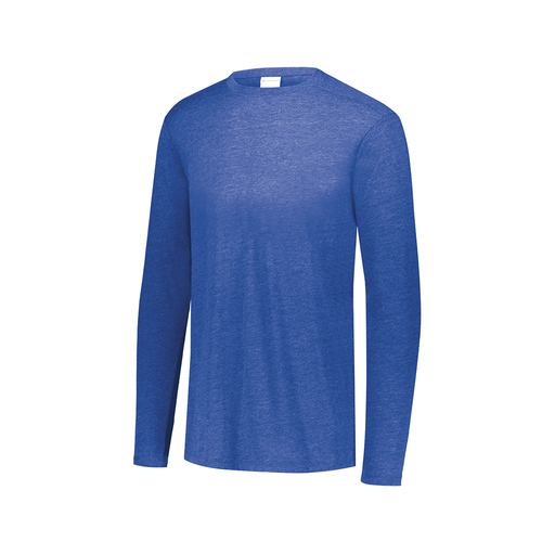 [3075.U55.XS-LOGO3] Decker Men's Tri-Blend T-Shirt - Long Sleeve (Adult XS, Royal, Logo 3)