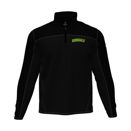 [CUS-DFW-QTRZ-PER-LSL-BLK-AS-LOGO2] Quarter Zip Pullover (Adult S, Black, Logo 2)
