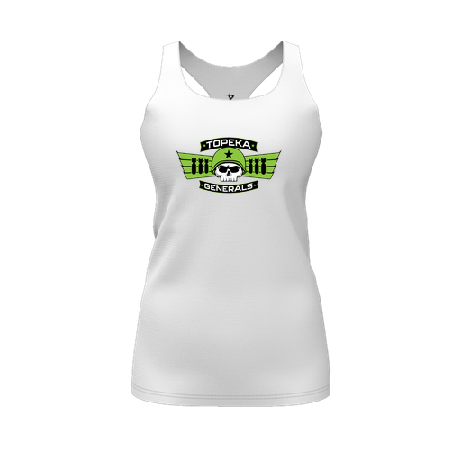 [FT0TRBWH-FYS-LOGO1] Decker Racerback Tank Top (Female Youth S, White, Logo 1)