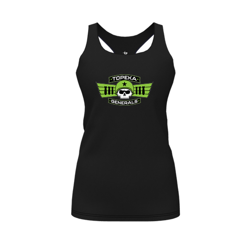 [CUS-DFW-RCBK-PER-BLK-FYS-LOGO1] Racerback Tank Top (Female Youth S, Black, Logo 1)
