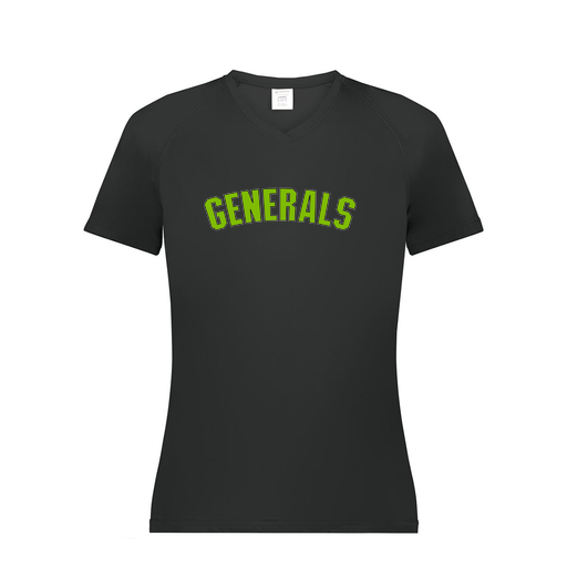 [2792.080.XS-LOGO2] Ladies Smooth Sport V-Neck T-Shirt (Female Adult XS, Black, Logo 2)