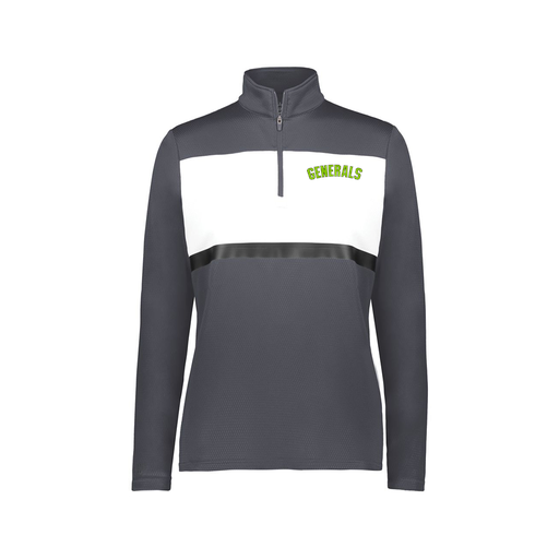 [222791.F52.XS-LOGO2] Ladies Bold 1/4 Zip Pullover (Female Adult XS, Gray, Logo 2)