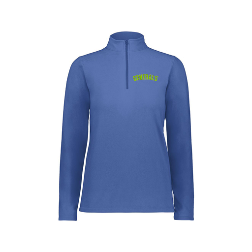 [6864.060.XS-LOGO2] Ladies MicroFleece 1/4 Zip Pullover (Female Adult XS, Royal, Logo 2)