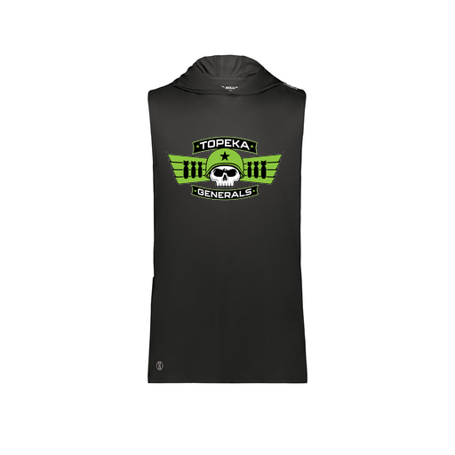 [222590.080.XS-LOGO1] Men's CoolDry Sleeveless Hoodie (Adult XS, Black, Logo 1)