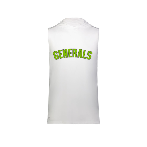 [222590.005.XS-LOGO2] Men's CoolDry Sleeveless Hoodie (Adult XS, White, Logo 2)