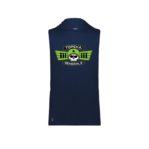 [222590.065.XS-LOGO1] Men's CoolDry Sleeveless Hoodie (Adult XS, Navy, Logo 1)