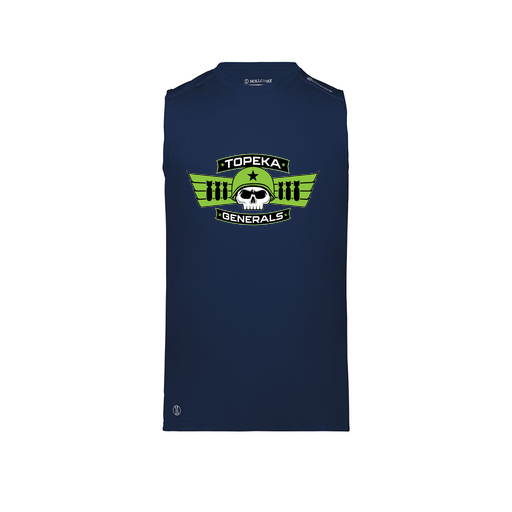 [222593.065.S-LOGO1] Men's CoolDry TankTop (Adult S, Navy, Logo 1)