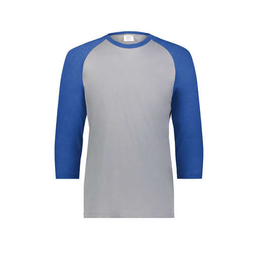 [6879.28V.S-LOGO3] Men's Vintage 3/4 Sleeve T-Shirt (Adult S, Royal, Logo 3)