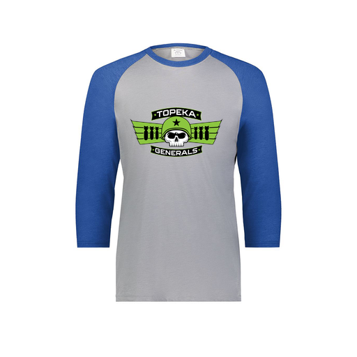 [6880.28V.S-LOGO1] Youth Vintage 3/4 T-Shirt (Youth S, Royal, Logo 1)