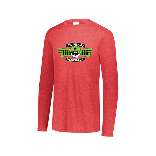 [FTLCUBRD-AXS-LOGO1] Decker Men's Tri-Blend T-Shirt - Long Sleeve (Adult XS, Red, Logo 1)